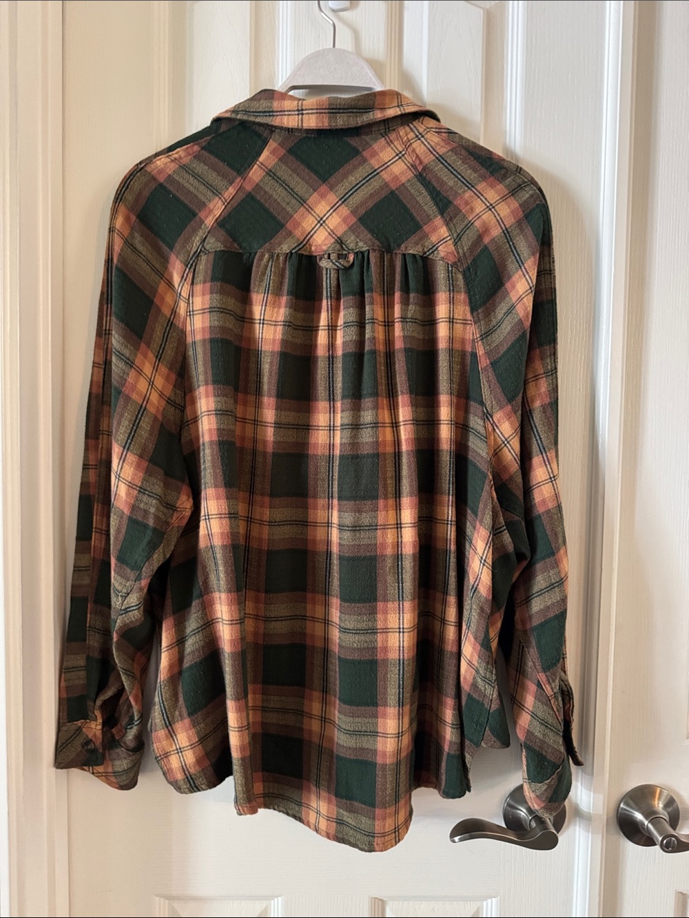 BDG Dark Green and Rust Plaid Flannel Shirt - Picture 3 of 5